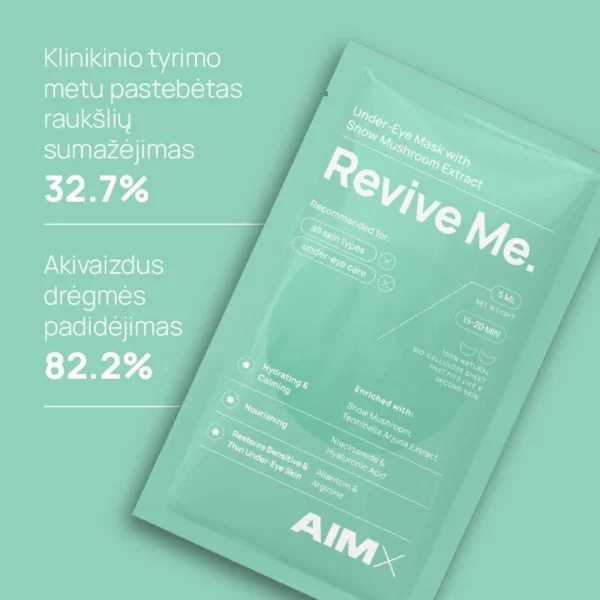 drekinanti ir gaivinanti paakiu kauke su hialuronu aimx revive me