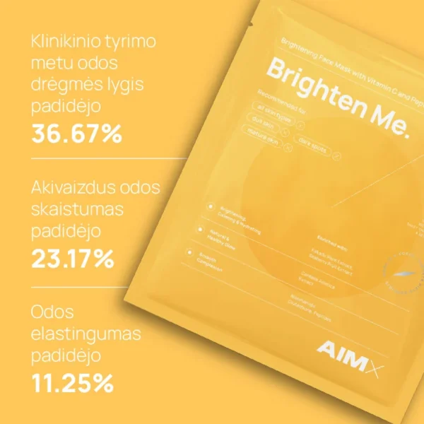 Greito poveikio skaistinanti veido kaukė su vitaminu C AIMX „Brighten Me“ - Image 2