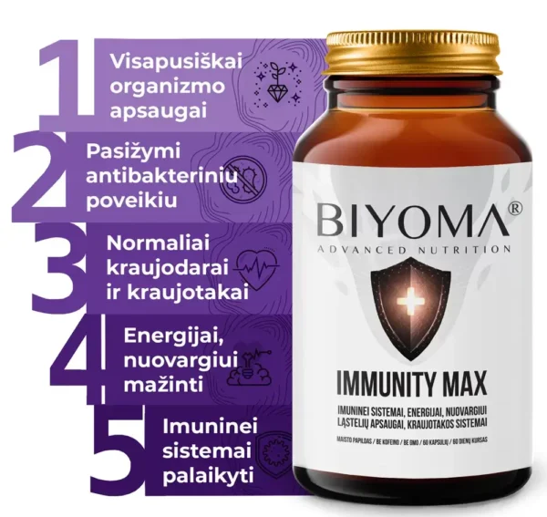 biyoma advanced nutrition immunity max maisto papildas imunitetui