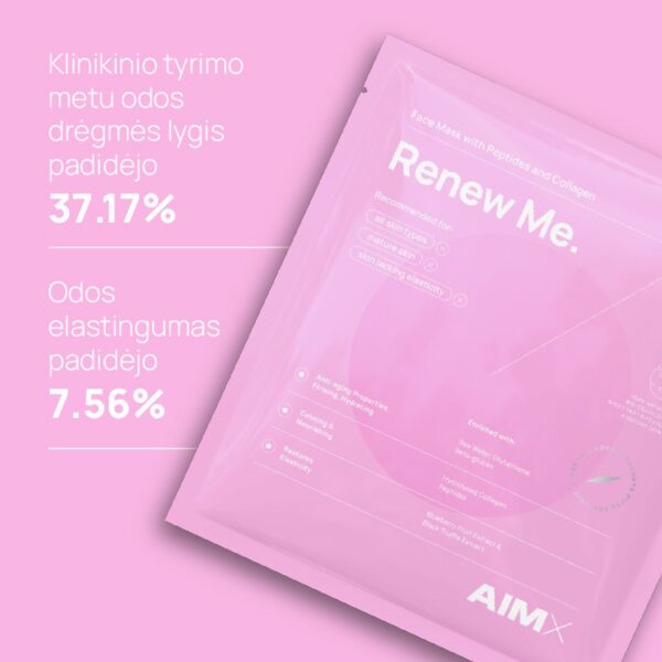 greito poveikio anti aging veido kauke su peptidais ir kolagenu aimx renew me 1vnt